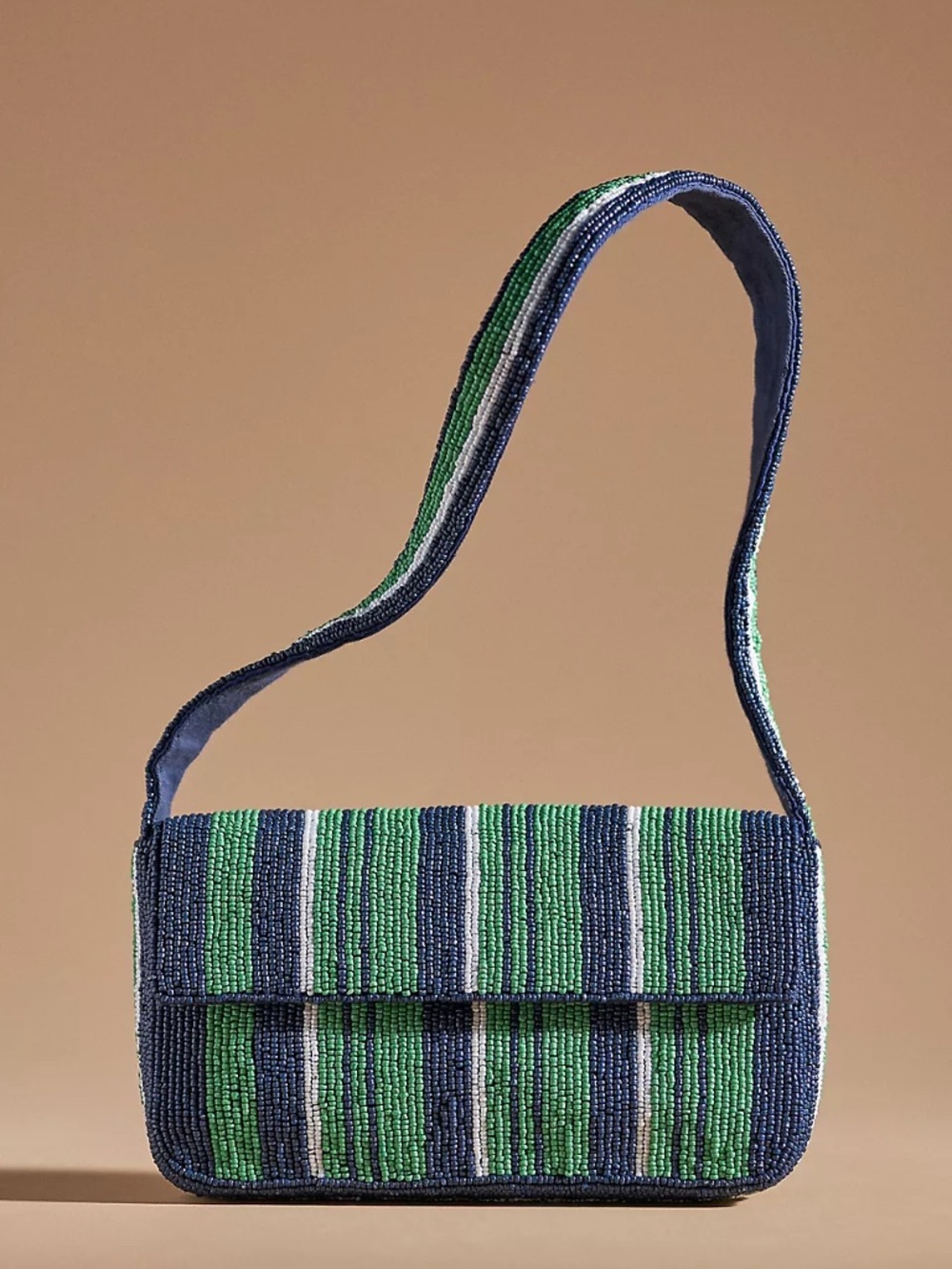 NEW Anthropologie Fiona Beaded Bag: Striped Edition